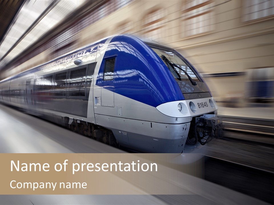 High Speed Transportation Railroad PowerPoint Template