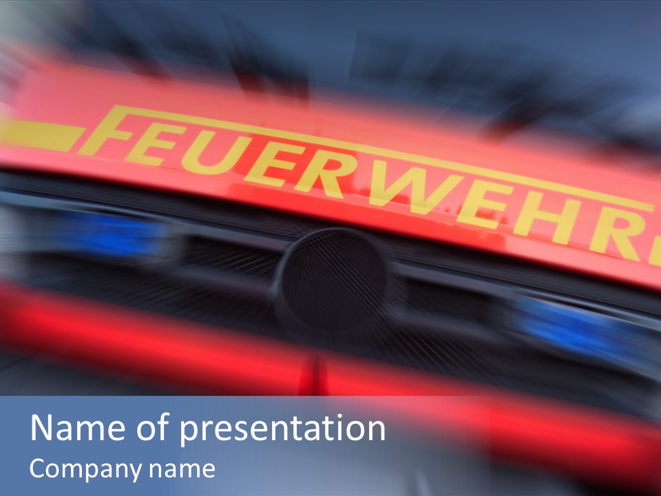 Fire Alarm Fire Truck PowerPoint Template