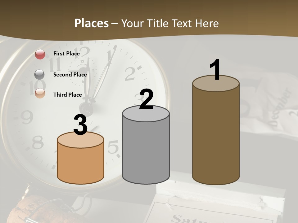 Clock Year's January PowerPoint Template