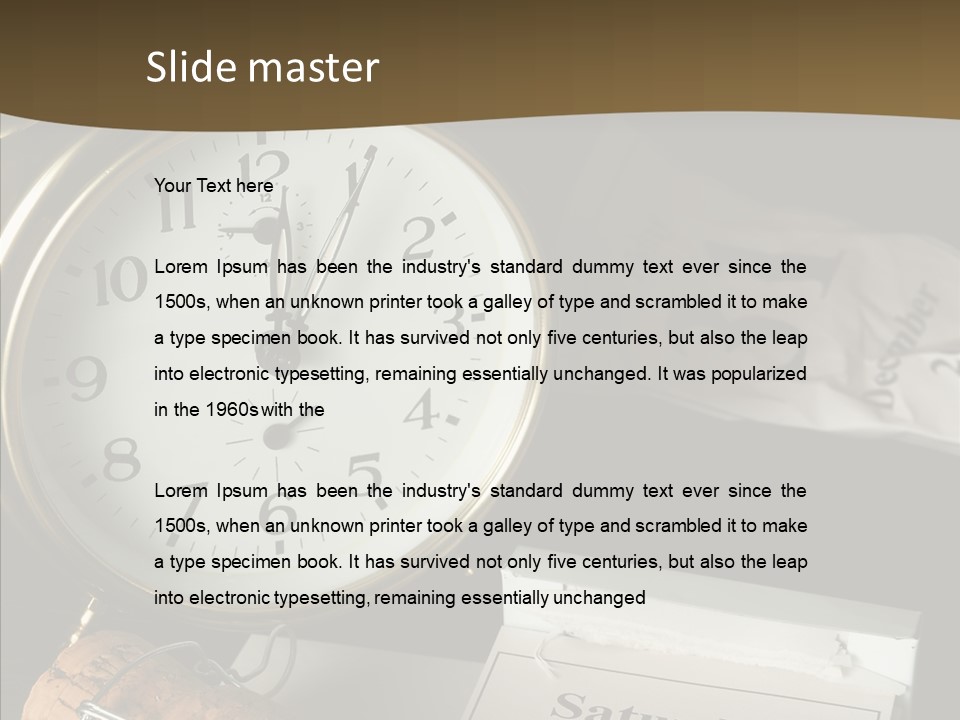 Clock Year's January PowerPoint Template