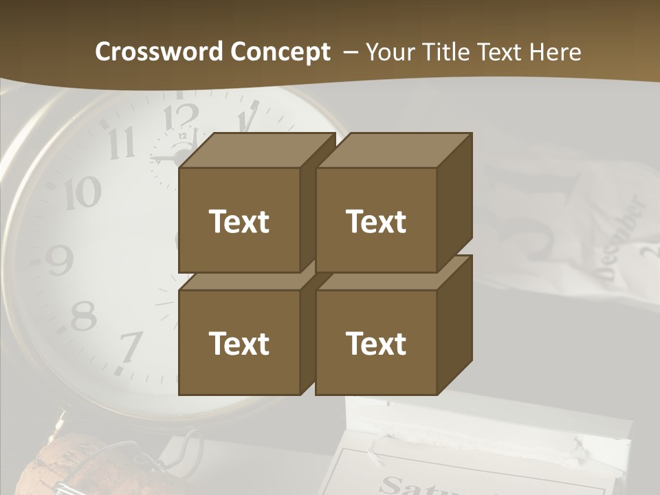 Clock Year's January PowerPoint Template