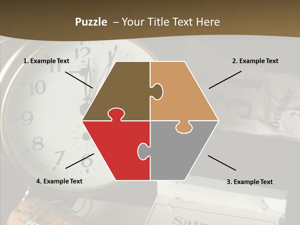 Clock Year's January PowerPoint Template