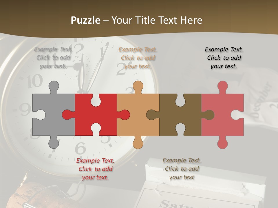 Clock Year's January PowerPoint Template