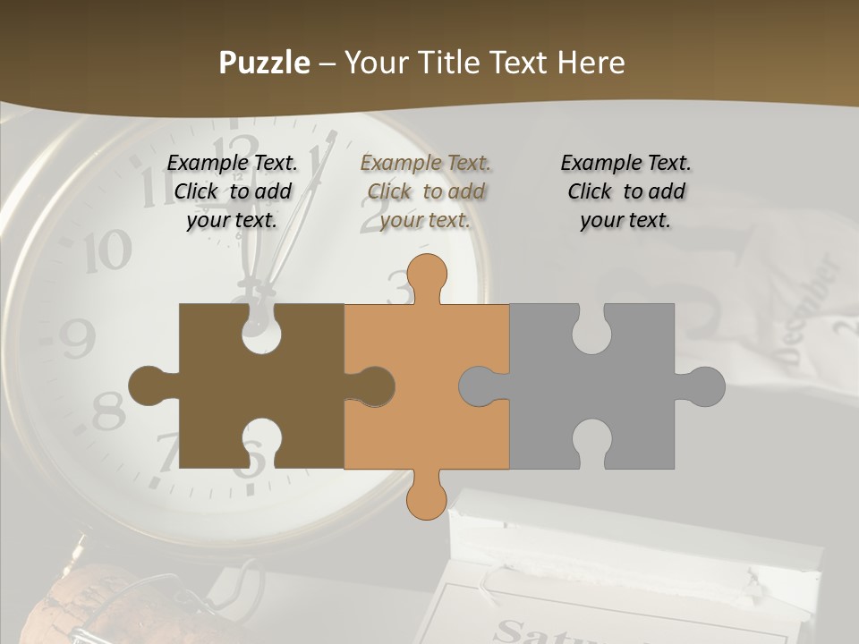 Clock Year's January PowerPoint Template