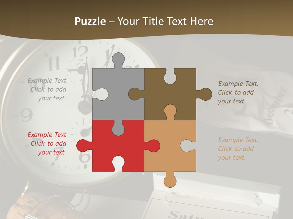 Clock Year's January PowerPoint Template