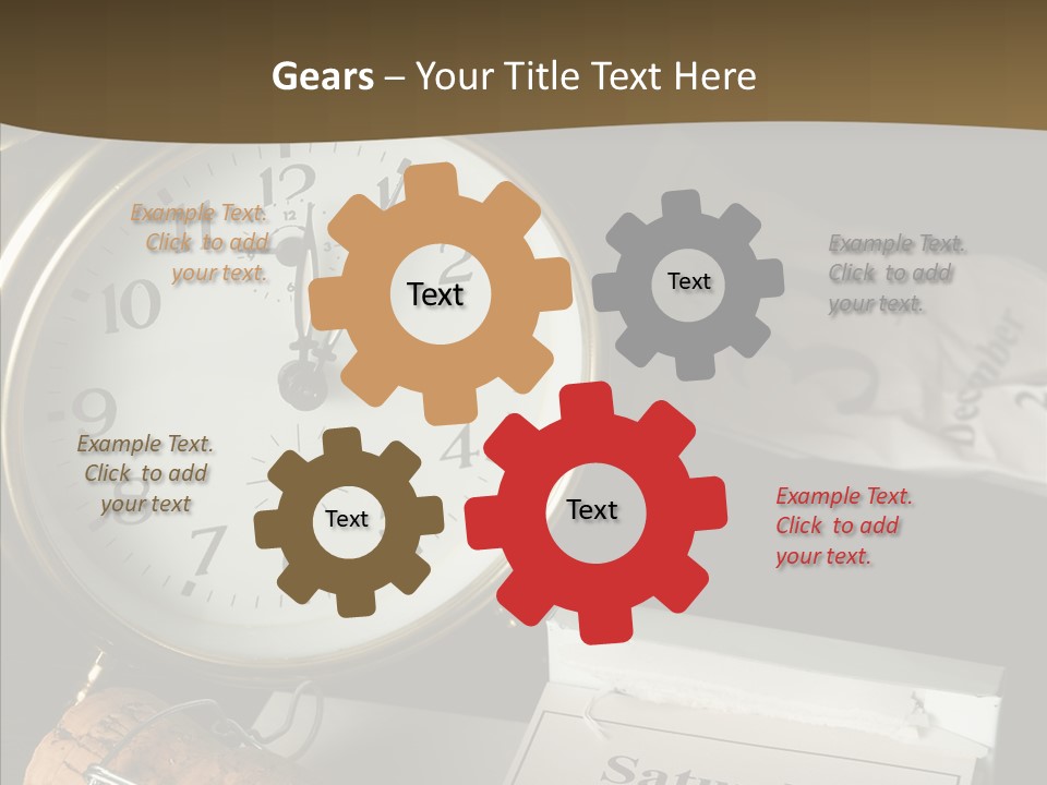 Clock Year's January PowerPoint Template