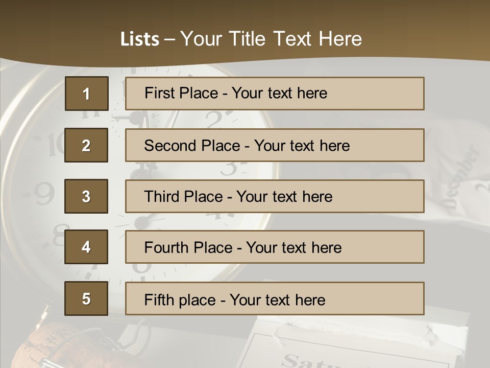 Clock Year's January PowerPoint Template