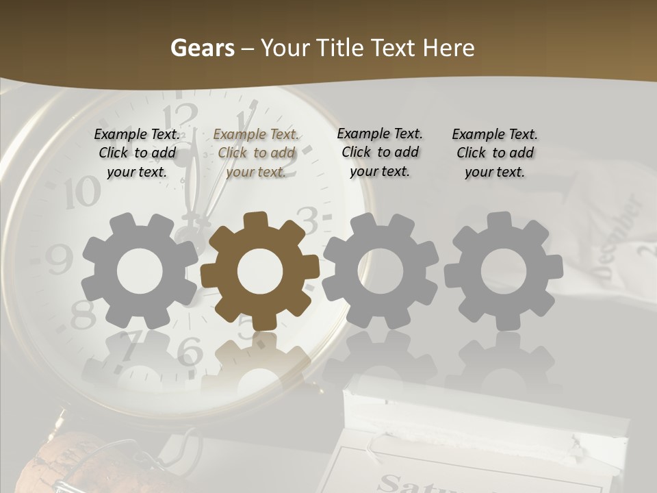 Clock Year's January PowerPoint Template