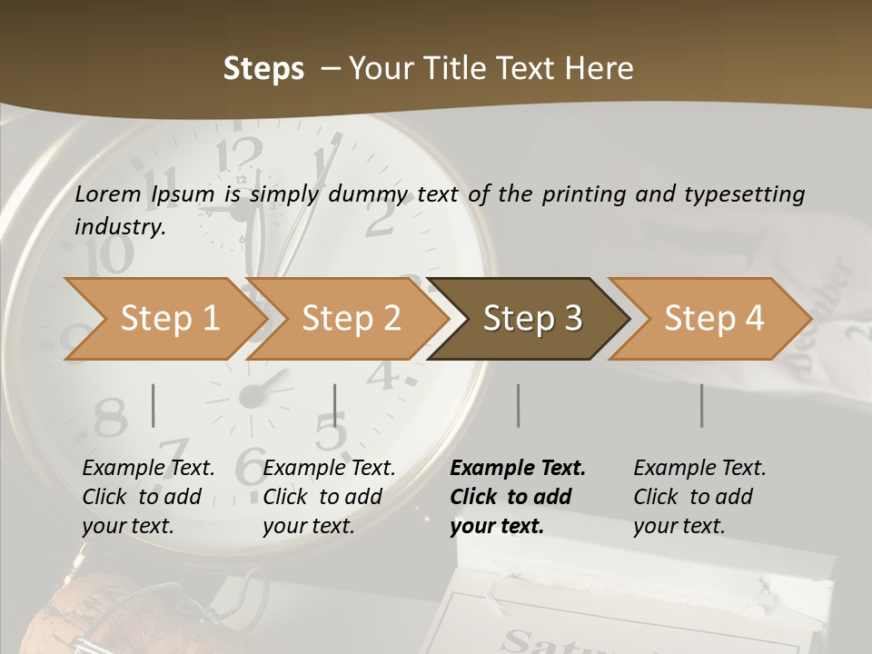 Clock Year's January PowerPoint Template