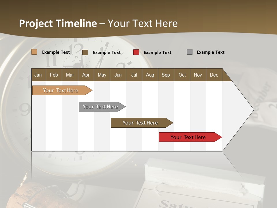 Clock Year's January PowerPoint Template