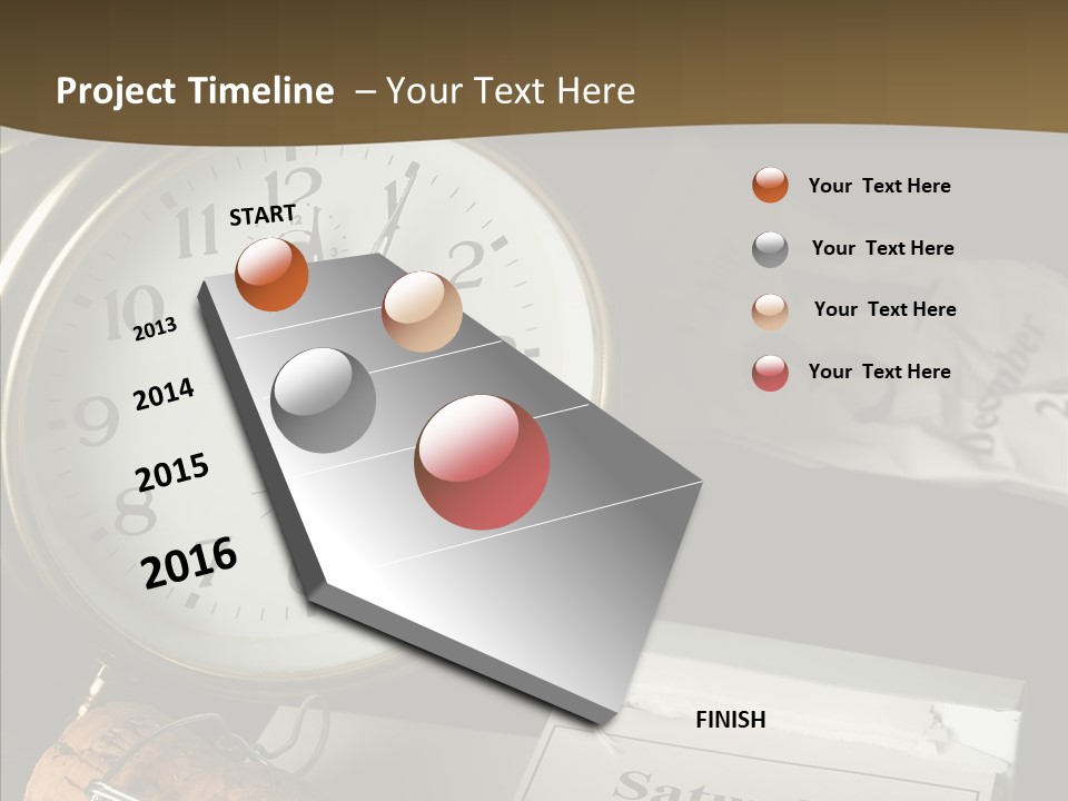 Clock Year's January PowerPoint Template