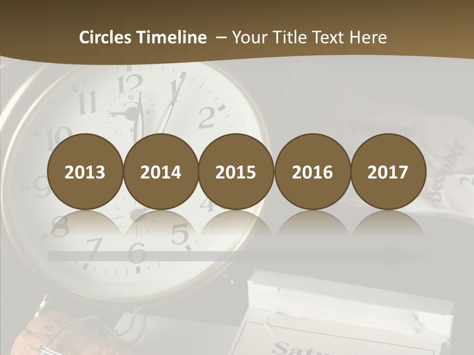 Clock Year's January PowerPoint Template