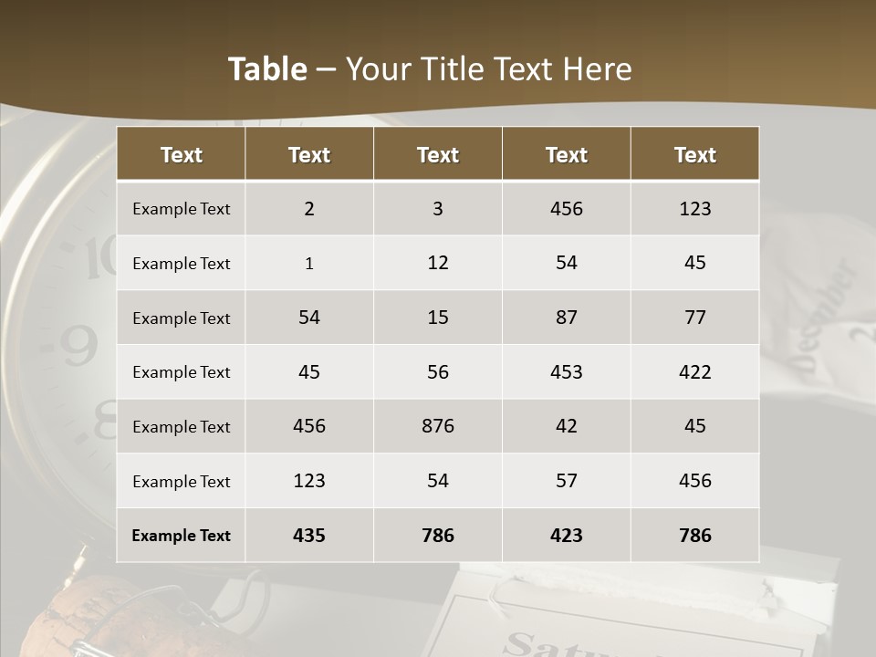 Clock Year's January PowerPoint Template