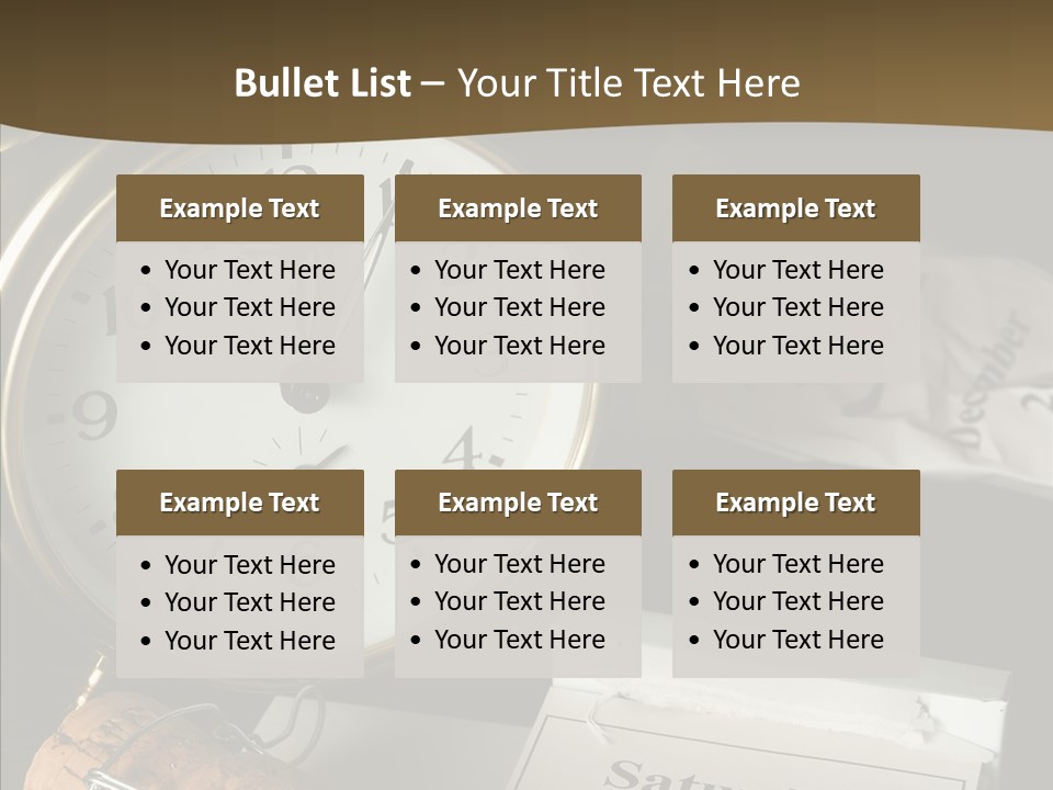 Clock Year's January PowerPoint Template