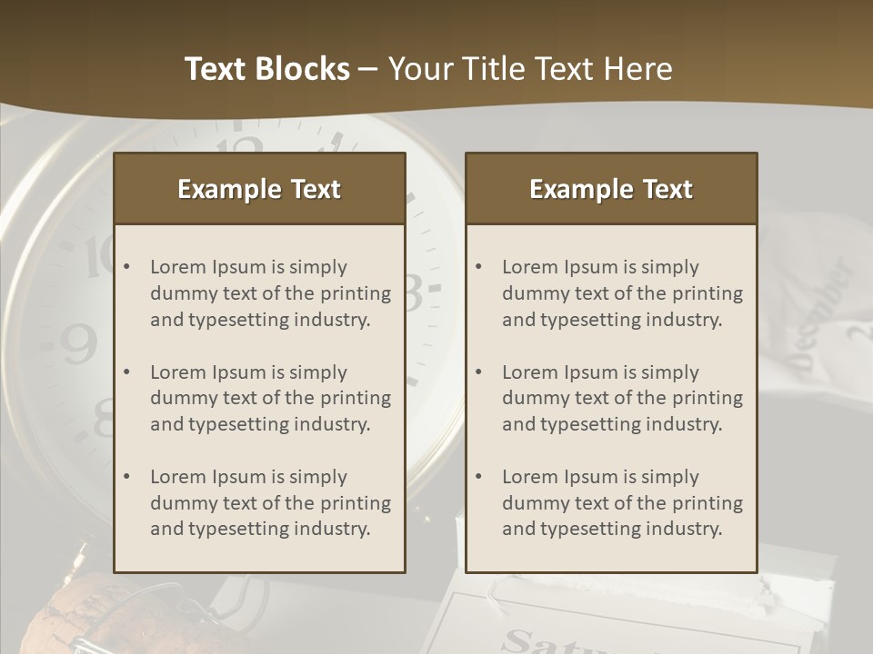Clock Year's January PowerPoint Template