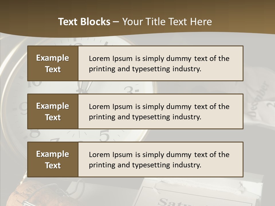 Clock Year's January PowerPoint Template