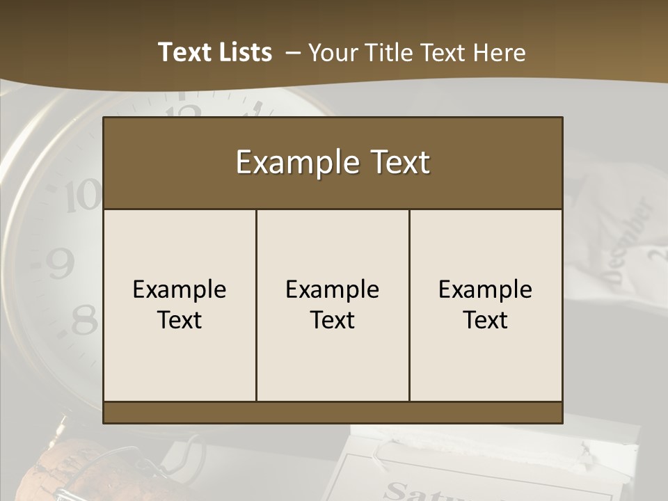 Clock Year's January PowerPoint Template