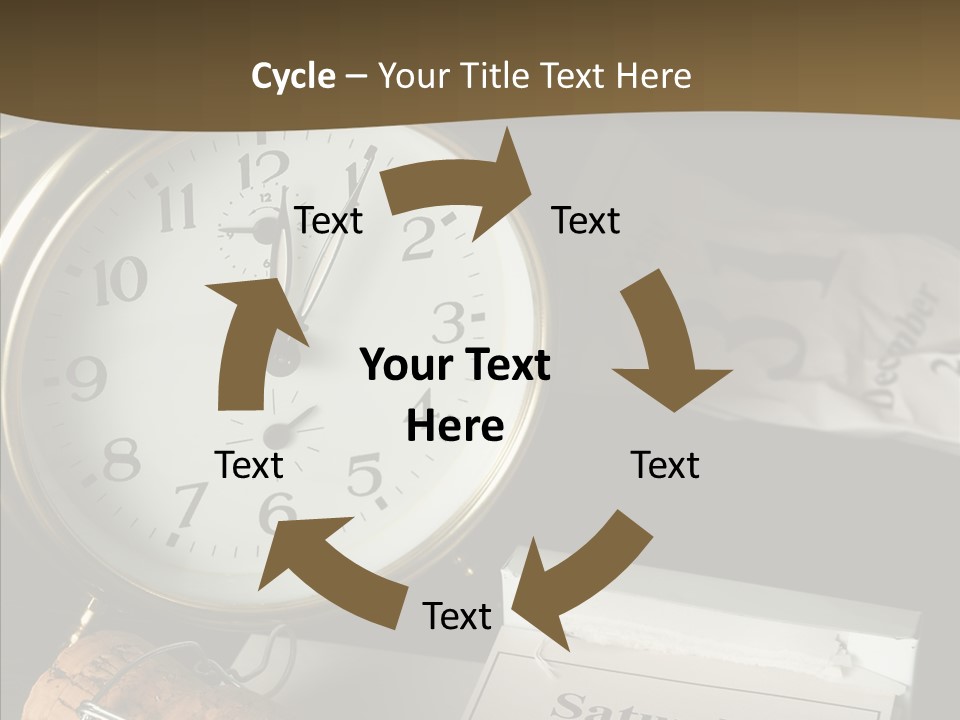 Clock Year's January PowerPoint Template