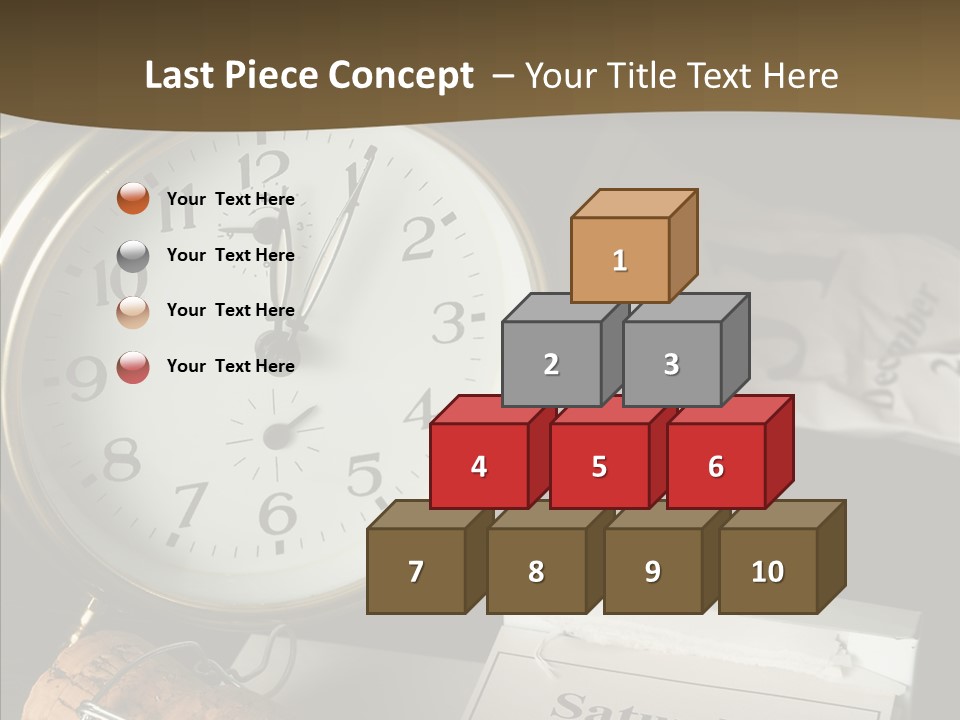Clock Year's January PowerPoint Template