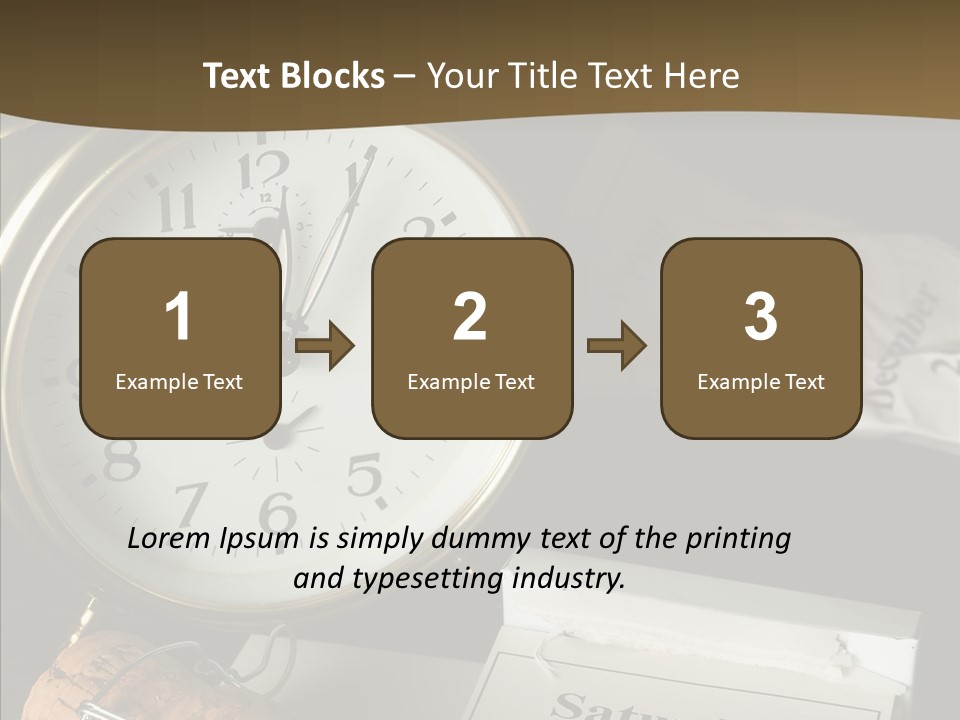 Clock Year's January PowerPoint Template