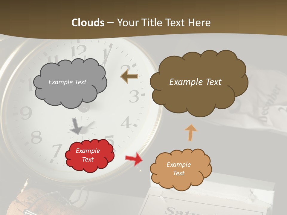 Clock Year's January PowerPoint Template
