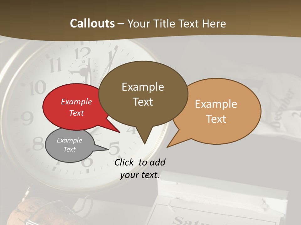 Clock Year's January PowerPoint Template