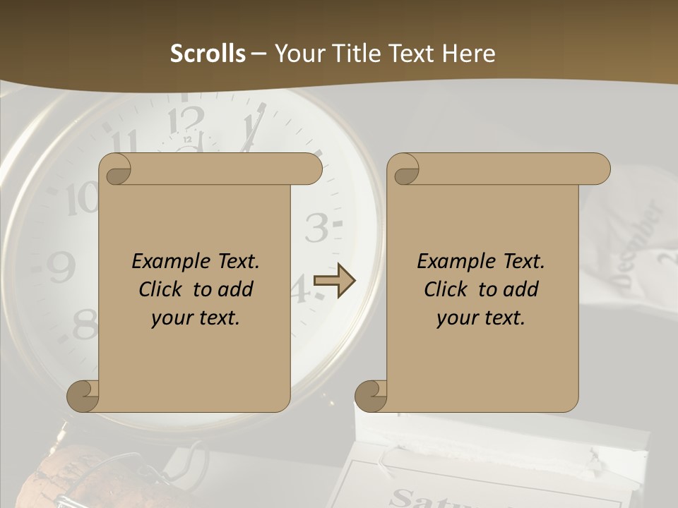 Clock Year's January PowerPoint Template