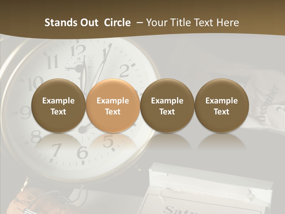 Clock Year's January PowerPoint Template