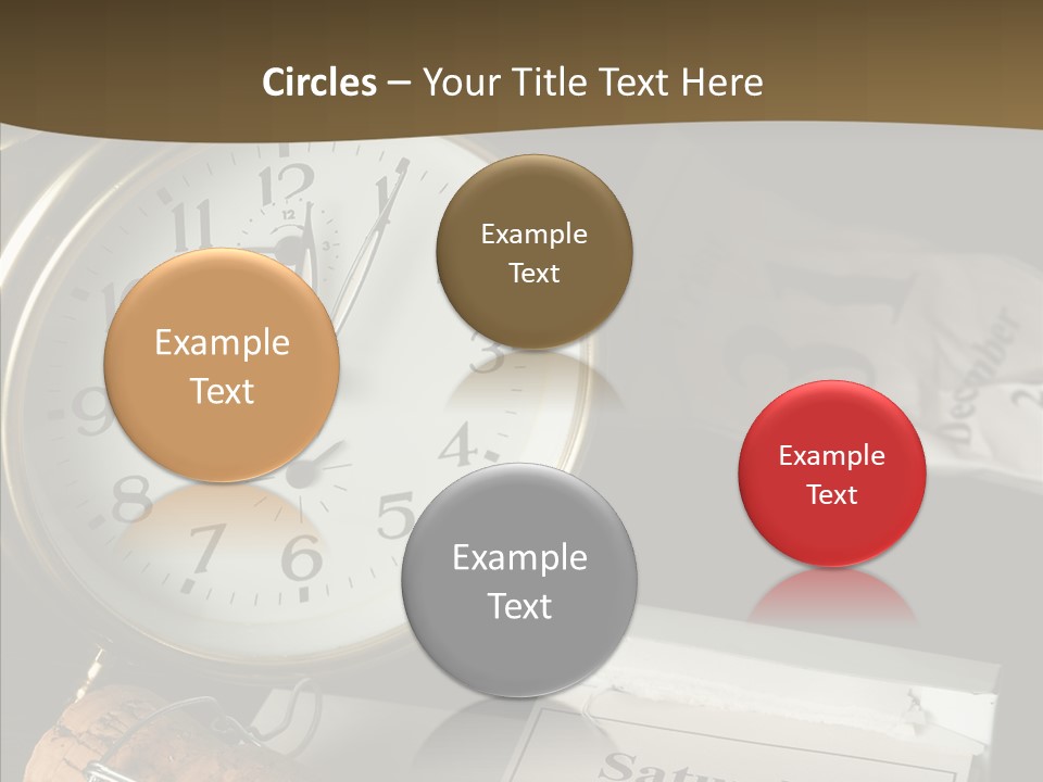 Clock Year's January PowerPoint Template