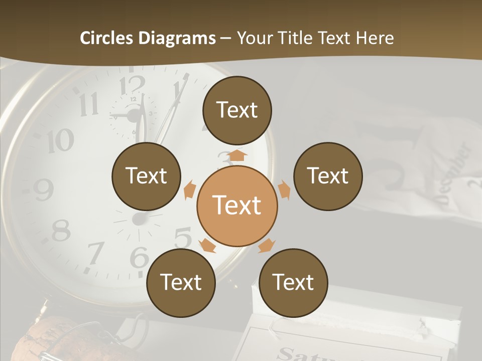 Clock Year's January PowerPoint Template