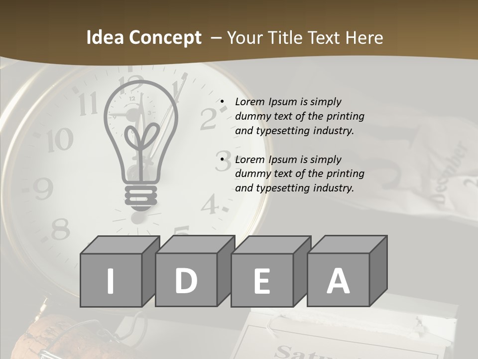 Clock Year's January PowerPoint Template