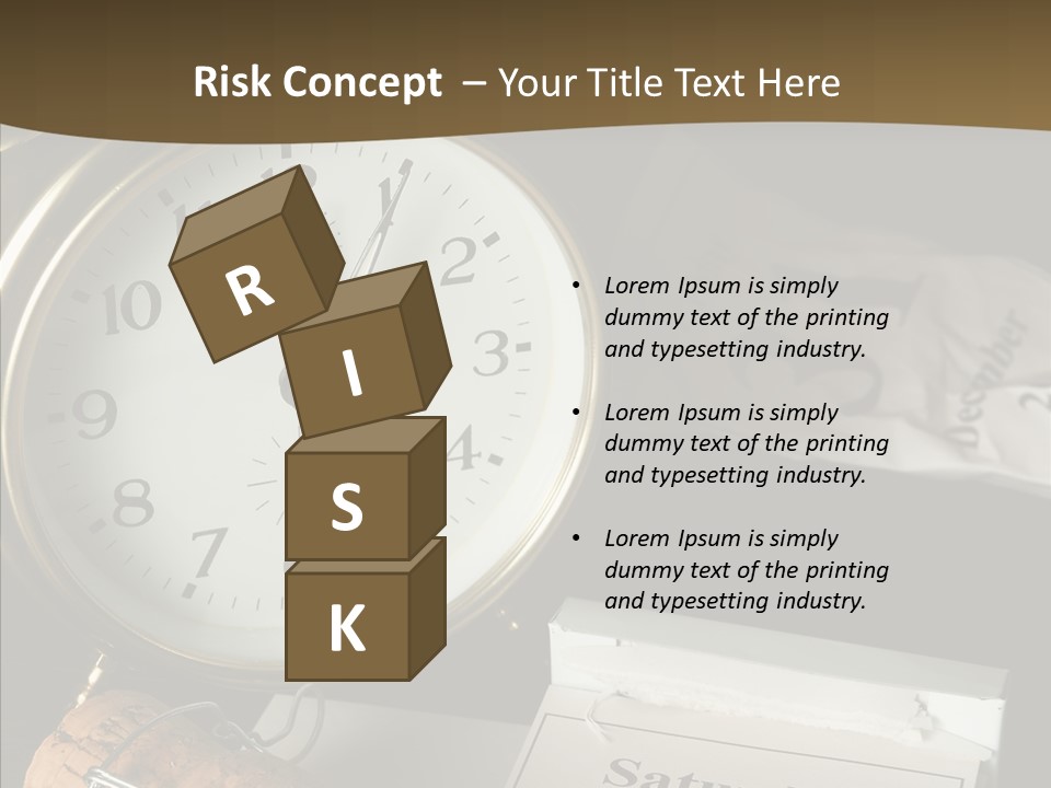 Clock Year's January PowerPoint Template