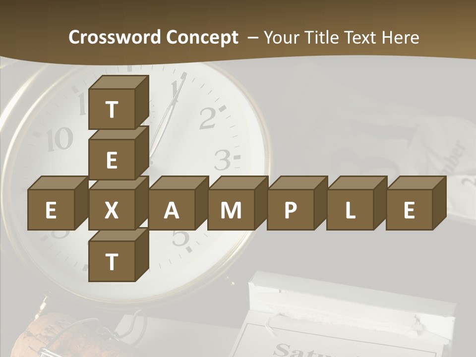Clock Year's January PowerPoint Template
