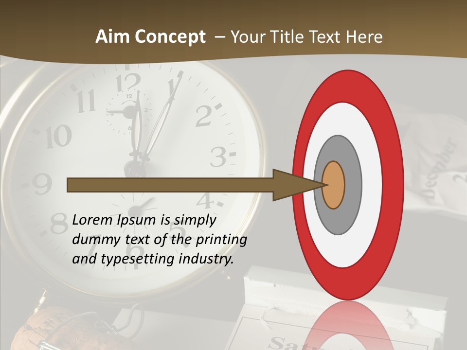 Clock Year's January PowerPoint Template