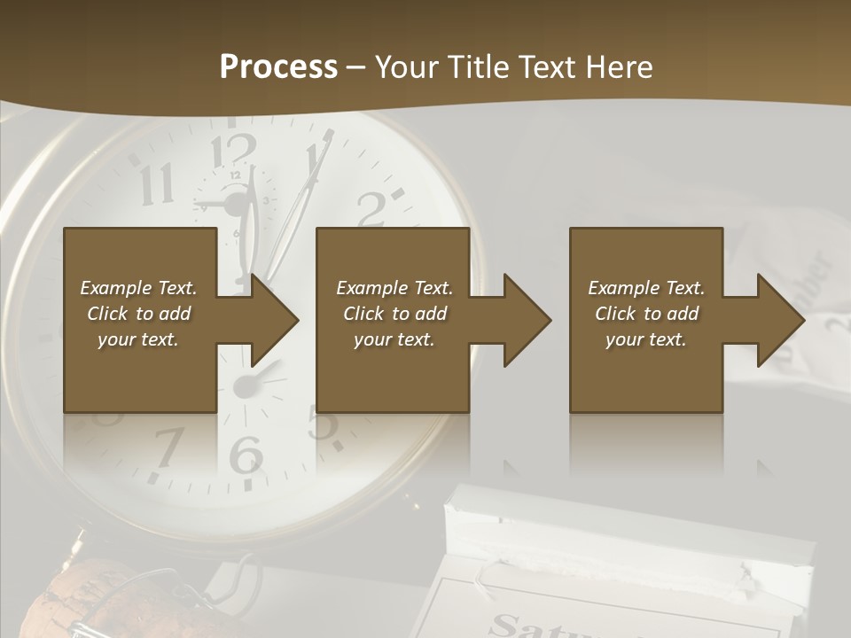 Clock Year's January PowerPoint Template