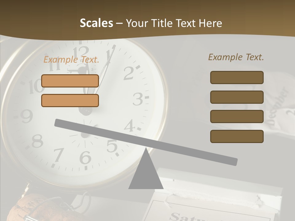 Clock Year's January PowerPoint Template