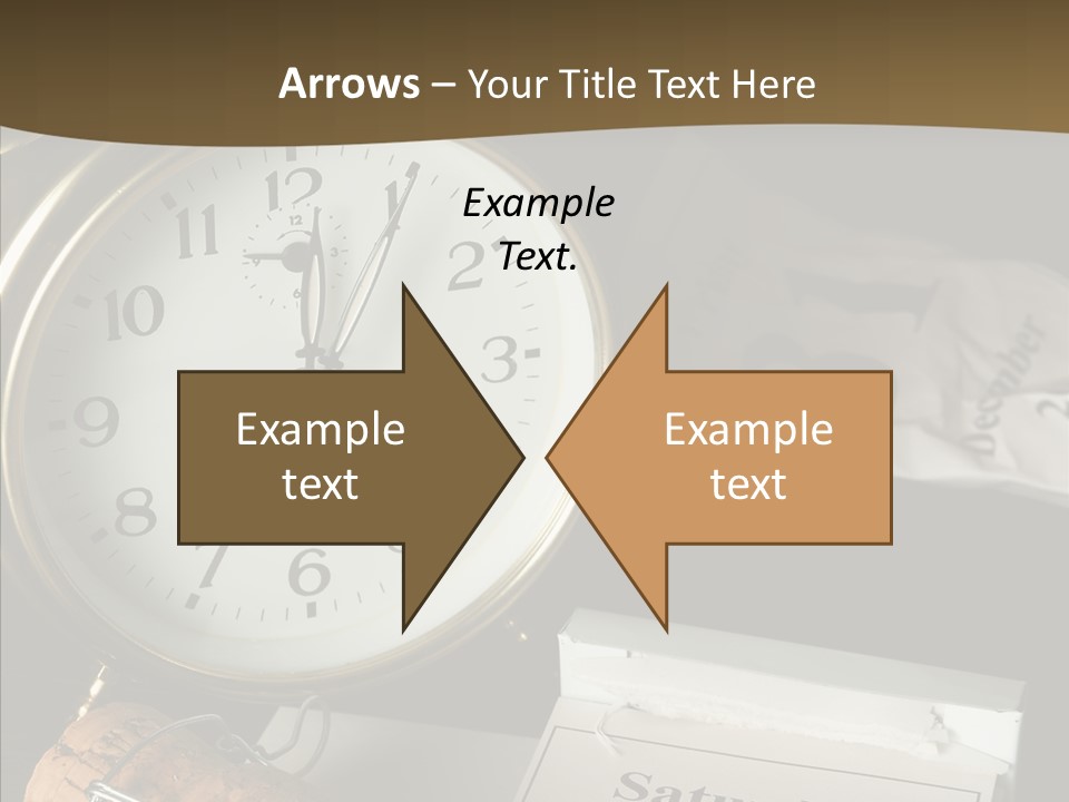 Clock Year's January PowerPoint Template