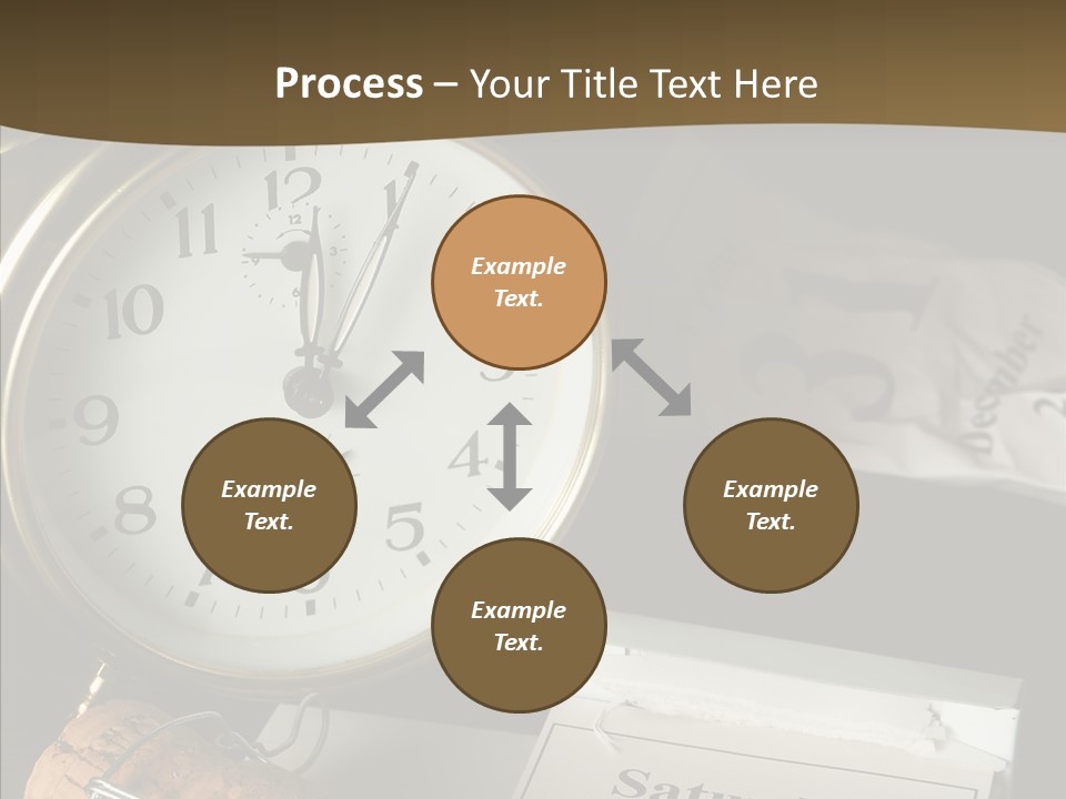 Clock Year's January PowerPoint Template