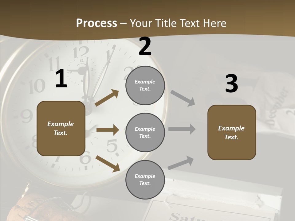 Clock Year's January PowerPoint Template