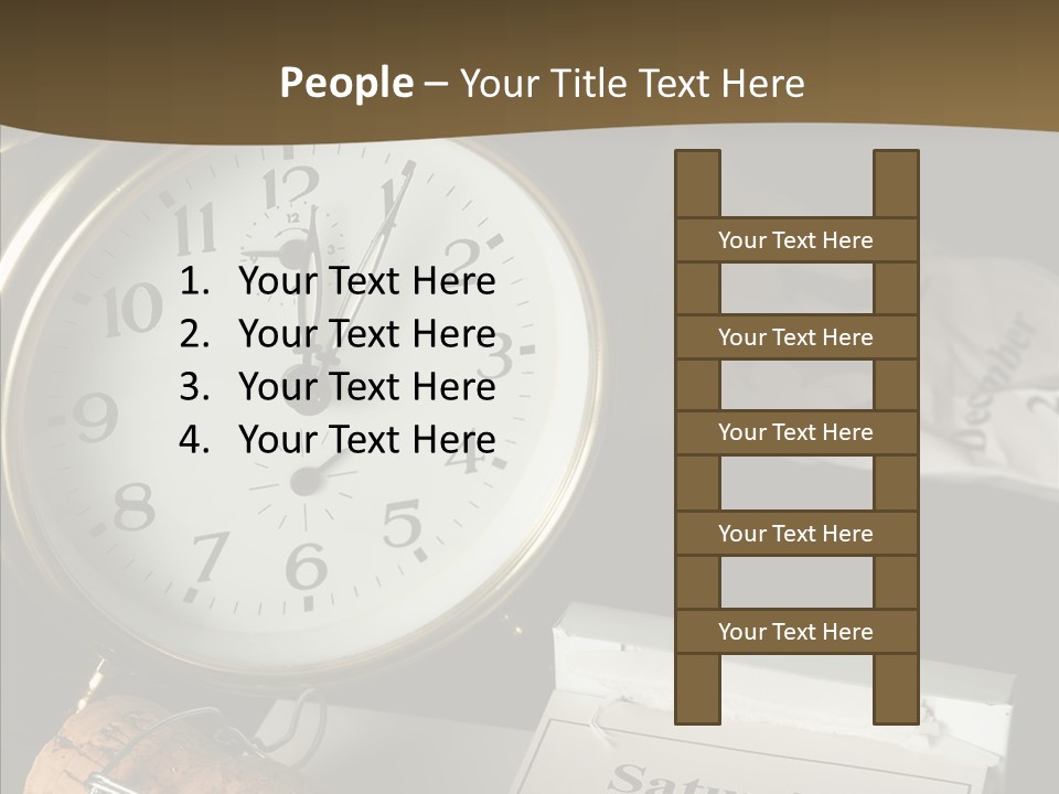 Clock Year's January PowerPoint Template