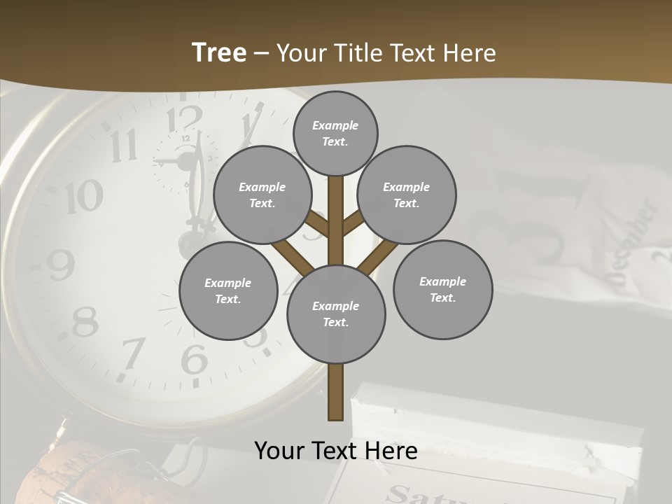 Clock Year's January PowerPoint Template