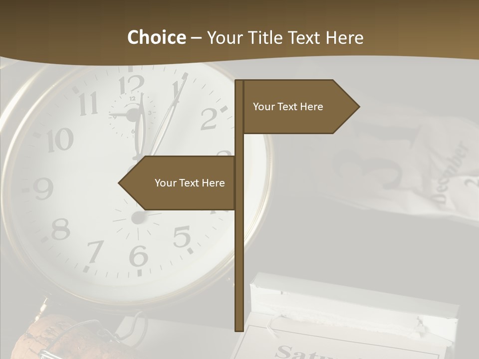 Clock Year's January PowerPoint Template