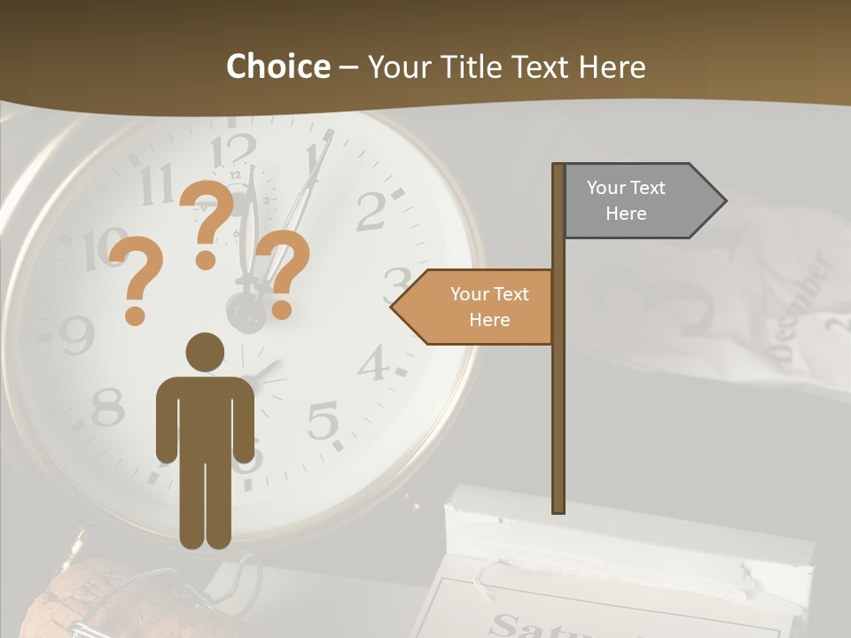 Clock Year's January PowerPoint Template