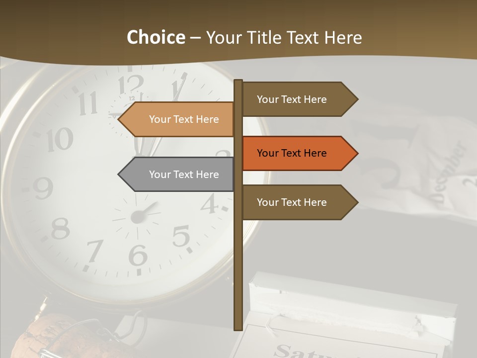 Clock Year's January PowerPoint Template