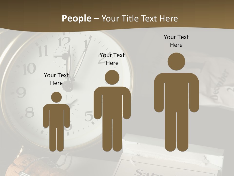 Clock Year's January PowerPoint Template