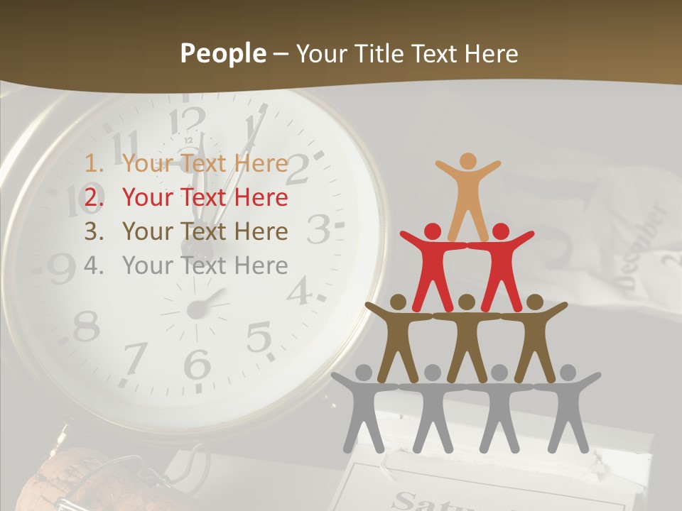 Clock Year's January PowerPoint Template