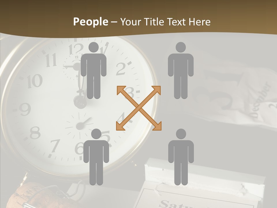 Clock Year's January PowerPoint Template