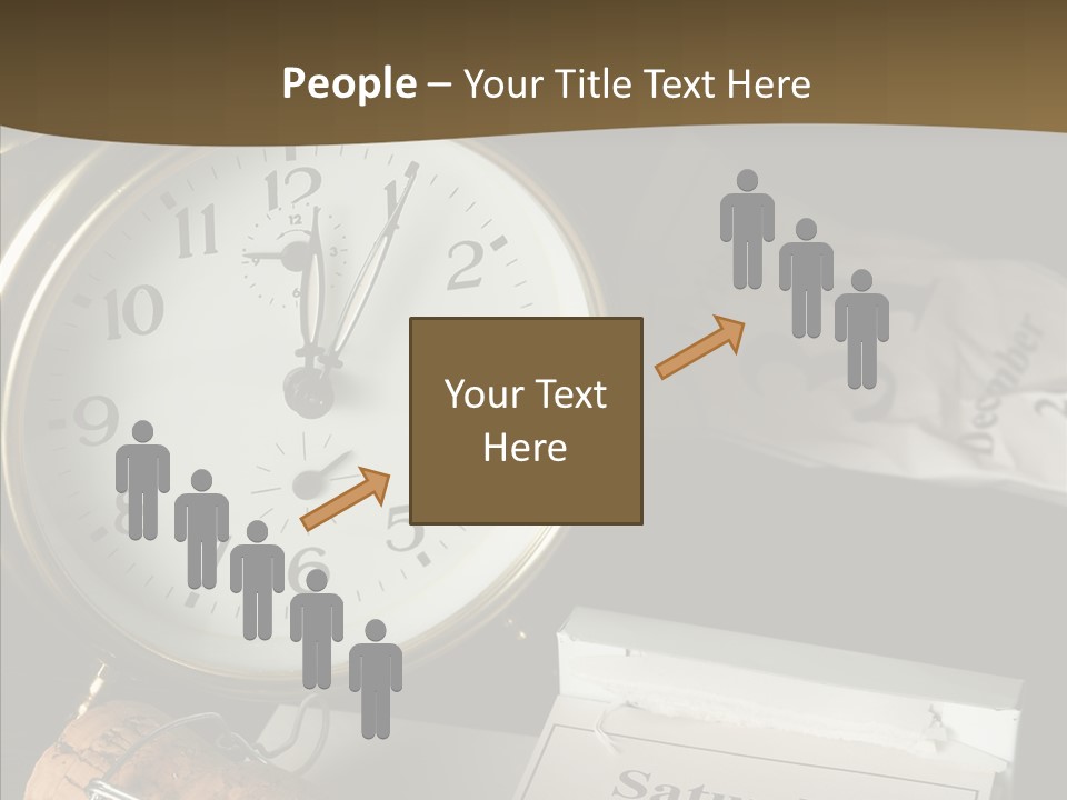Clock Year's January PowerPoint Template