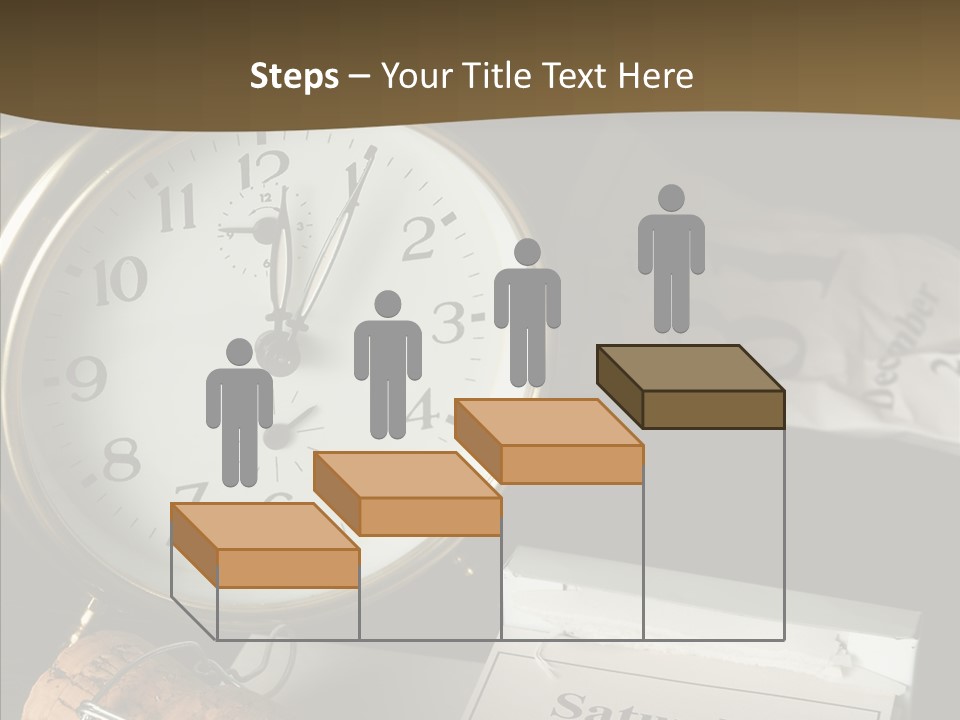 Clock Year's January PowerPoint Template