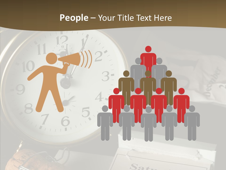 Clock Year's January PowerPoint Template